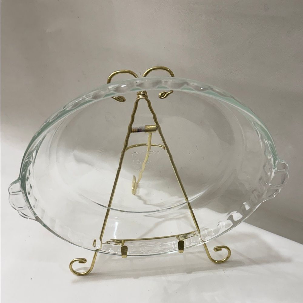 Pyrex Clear Glass Pie Dish 229 H11 9.5 inches 24 cm Made USA Oven Microwave